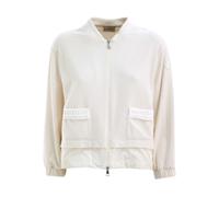 Moncler, Femme, Pulls, Blanc, Taille: 40 FR Gilet zippé en bouclette