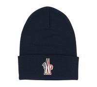 Moncler - Grenoble Wool Beanie - Homme - Accessoires - Bleu - Taille: ONE Size