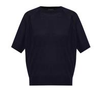 Moncler - Haut en Laine à Col Rond - Femme - Pulls - Bleu - Taille: 38 FR