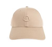 Moncler - Logo Cotton Gabardine Baseball Cap - Femme - Accessoires - Beige - Taille: ONE Size