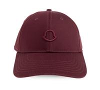 Moncler - Logo Cotton Gabardine Baseball Cap - Femme - Accessoires - Rouge - Taille: ONE Size