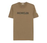 Moncler - Logo Cotton Jersey T-shirt - Homme - Tops - Brun - Taille: L