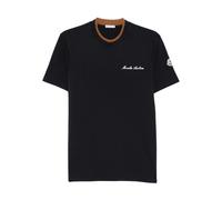 Moncler - Logo Cotton T-Shirt - Homme - Tops - Bleu - Taille: 2XL