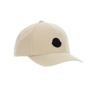 Moncler - Logo Patch Cotton Gabardine Baseball Cap - Homme - Accessoires - Beige - Taille: ONE Size