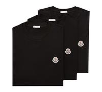 Moncler - Logo Patch Cotton T-Shirt (lot de 3) - Homme - Tops - Noir - Taille: L