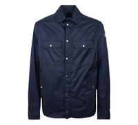 Moncler - Logo Patch Long Sleeve Shirt - Homme - Vestes - Bleu - Taille: L