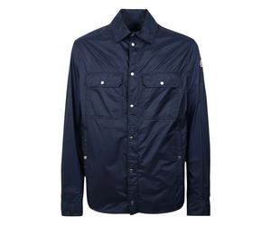 Moncler - Logo Patch Long Sleeve Shirt - Homme - Vestes - Bleu - Taille: L