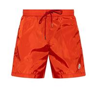 Moncler - Logo Patch Swim Shorts - Homme - Maillots de bain - Rouge - Taille: L