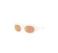 Moncler Unisex Moncler ME8015U RAMILLON 50367J Lunettes de soleil Injecté Blanc Marron Ronde Miroir