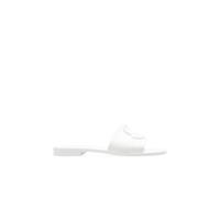 Moncler - Mon Logo Rubber Slides - Femme - Chaussures - Blanc - Taille: 35 EU