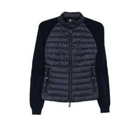 Moncler - Padded Viscose Cardigan - Femme - Vestes - Bleu - Taille: 36 FR