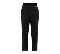 Moncler - Pantalon Cargo en Gabardine de Coton Mélangé - Homme - Pantalons - Noir - Taille: M