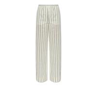 Moncler - Pantalon Rayé en Coton et Soie - Femme - Pantalons - Beige - Taille: 34 FR