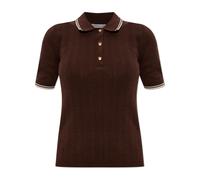 Moncler - Polo avec écusson logo - Femme - Tops - Brun - Taille: 38 FR