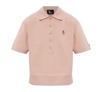 Moncler - Polo en coton avec patch logo - Femme - Tops - Rose - Taille: 40 FR