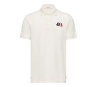 Moncler - Polo en piqué de coton avec écusson logo - Homme - Tops - Blanc - Taille: M
