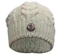 Moncler Pre-owned - Bonnet avec pompon Pre-owned en laine blanche - Femme - Pre-owned - Blanc - Taille: ONE Size