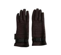 Moncler Pre-owned - Gants en cuir Pre-owned - Femme - Pre-owned - Brun - Taille: ONE Size