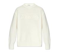 Moncler - Pull avec Logo Brodé - Femme - Sweatshirts et sweats à capuche - Beige - Taille: 42 FR