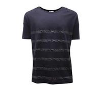 Moncler - Pull Tricot Élégant avec Inserts en Nylon - Homme - Tops - Bleu - Taille: S