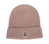 Moncler - Ribbed Logo-patch Beanie - unisex - Accessoires - Rose - Taille: M