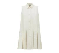 Moncler - Robe Chemise Blanche avec Panneaux en Soie - Femme - Robes - Blanc - Taille: 38 FR