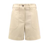 Moncler - Short en coton stretch avec maxi patch logo - Femme - Shorts - Beige - Taille: 36 FR