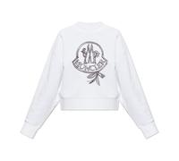 Moncler - SweaT-shirt avec logo brodé - Femme - Sweatshirts et sweats à capuche - Blanc - Taille: 38 FR
