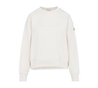Moncler - SweaT-shirt en coton avec logo brodé - Femme - Sweatshirts et sweats à capuche - Blanc - Taille: 40 FR