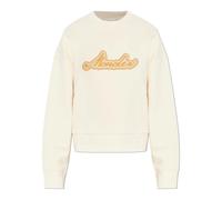 Moncler - SweaT-shirt en coton brodé - Femme - Sweatshirts et sweats à capuche - Beige - Taille: 40 FR