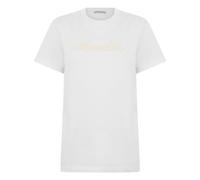 Moncler - T-Shirt Logo Brodé - Femme - Tops - Blanc - Taille: 40 FR