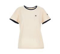 Moncler - T-shirt avec logo brodé - Femme - Tops - Beige - Taille: 42 FR