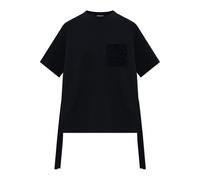 Moncler - T-Shirt Avec Patch Logo - Femme - Tops - Bleu - Taille: 38 FR