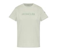 Moncler - T-shirt en coton avec logo ton sur ton brodé - Femme - Tops - Vert - Taille: 42 FR