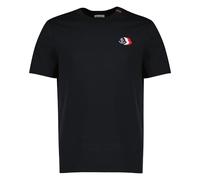 Moncler - T-shirt en coton avec logo tricolore brodé - Homme - Tops - Bleu - Taille: M