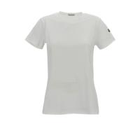 Moncler - T-shirt en coton avec logo - Femme - Tops - Blanc - Taille: 38 FR
