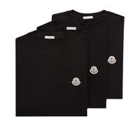 Moncler - T-shirt en Coton avec Patch Logo Pack - Homme - Tops - Noir - Taille: L