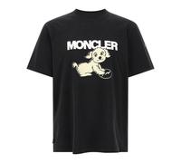 Moncler - T-shirt en coton imprimé chien - Homme - Tops - Noir - Taille: M