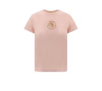 moncler t-shirt femme rose en coton à broderie - M