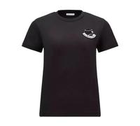 Moncler - T-Shirt Ras du Cou avec Patch Logo - Femme - Tops - Noir - Taille: 34 FR