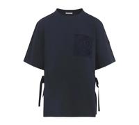 Moncler - SS Cotton T-shirt - Femme - Tops - Bleu - Taille: 40 FR