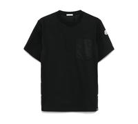 Moncler - T-shirt à Manches Courtes et Col Rond - Femme - Tops - Noir - Taille: 38 FR