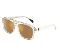 Moncler Unisex Moncler ME6024 VANTOS 30032T Lunettes de soleil Acétate Blanc Marron Pillow Polarisé En miroir