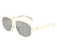 Moncler Unisex Moncler ME8001 HALCYONNE 50028V Lunettes de soleil Injecté Blanc Gris Pilote Miroir
