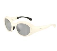 Moncler Unisex Moncler ME8005 FUTURO 50028V Lunettes de soleil Injecté Blanc Gris Ronde Miroir