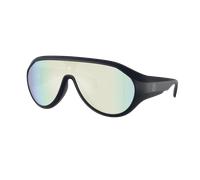 Moncler Unisex Sunglass BOMBOLLE - Couleur du Monture: Bleu foncé mat, Couleur de Lentille: Effet miroir Bleu Blanc