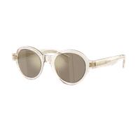 Moncler Unisex Sunglass ME6003 Rondosa - Couleur du Monture: Beurre transparent, Couleur de Lentille: Marron clair Doré Effet miroir