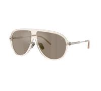 Moncler Unisex Sunglass ME6009 GLYDE - Couleur du Monture: Beurre brillant transparent, Couleur de Lentille: Mirror Brown Gold