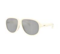 Moncler Unisex Sunglass ME8001 Halcyonne - Couleur du Monture: Beurre mat, Couleur de Lentille: Incolore effet miroir Argent