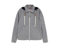 MONCLER veste en coton rayé homme bleue - 1